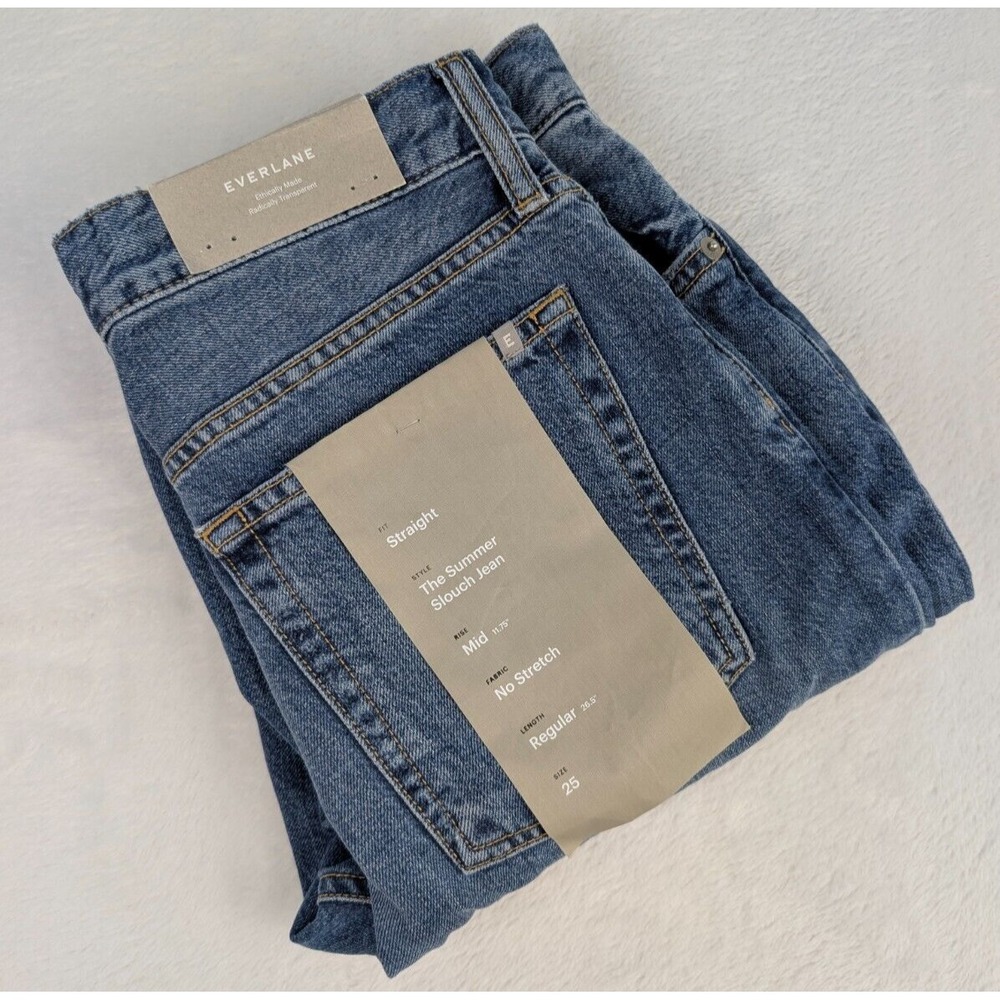 Everlane The Summer Slouch Jean Womens 25‎ Straight Fit Med Wash NWT